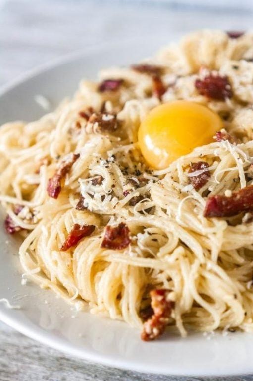 Carbonara with Bacon and Egg Yolks
