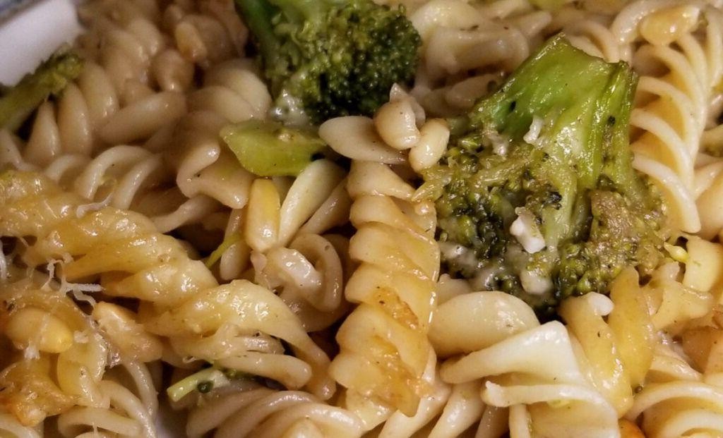 Carbonara with Broccoli and Pine Nuts