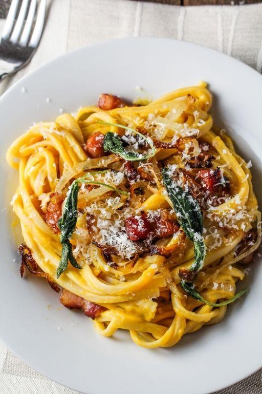 Carbonara with Butternut Squash and Sage