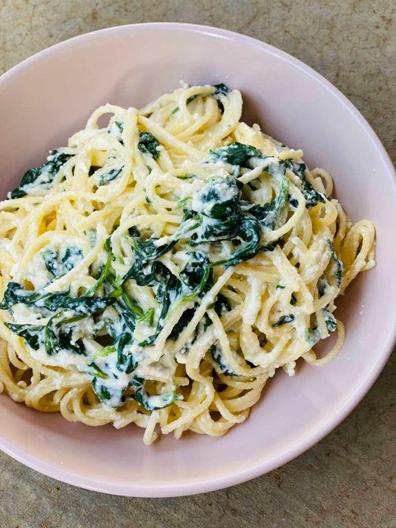 Carbonara with Spinach and Ricotta