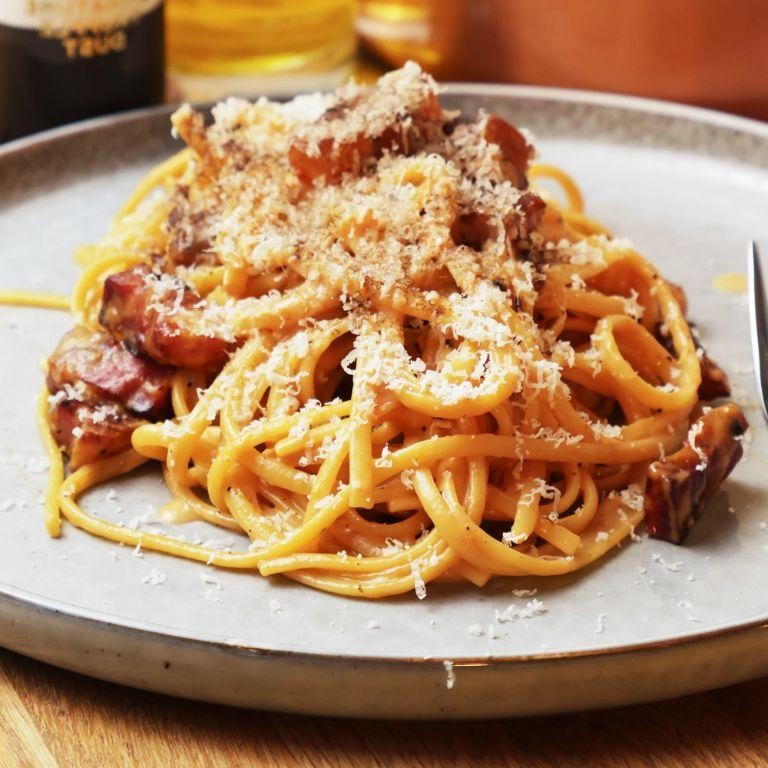 Carbonara with Truffle Oil and Parmesan