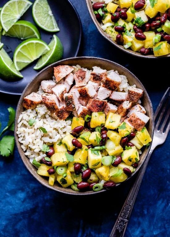 Caribbean Rice Salad with Pineapple and Black Beans