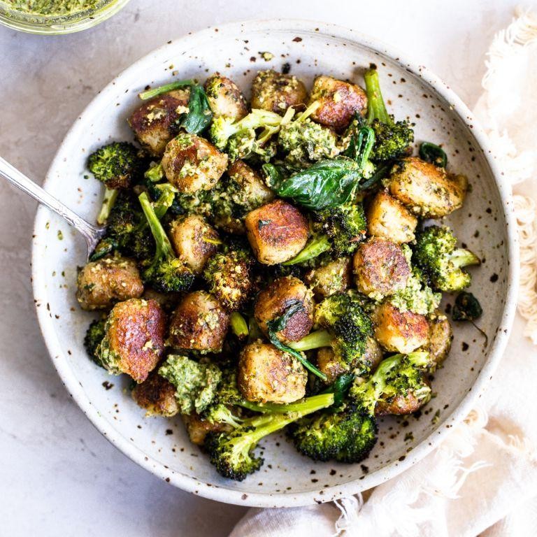 Cauliflower Gnocchi with Pesto