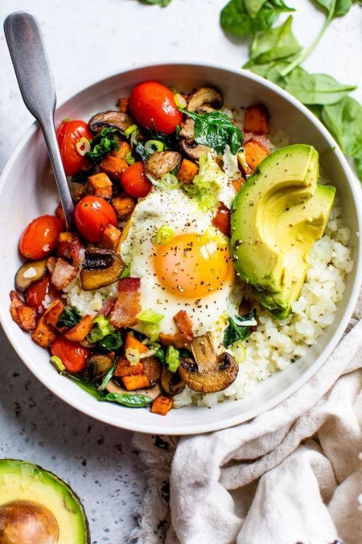 Cauliflower Rice and Egg Breakfast Skillet