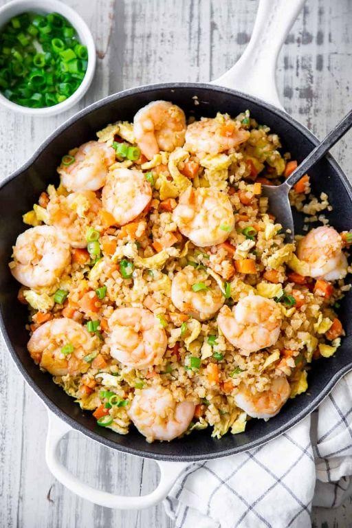 Cauliflower Rice and Shrimp Stir Fry