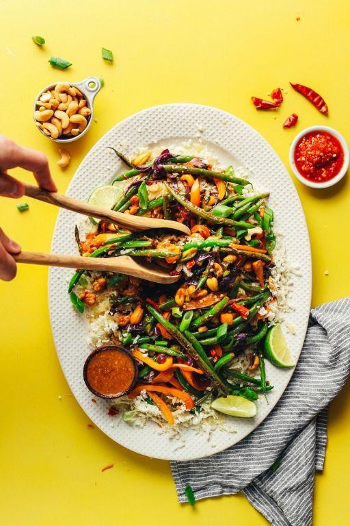 Cauliflower Rice with Stir-Fried Vegetables
