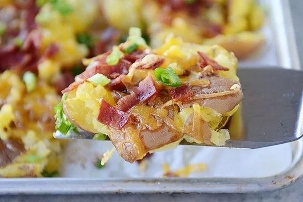 Cheesy Bacon Smashed Red Potatoes