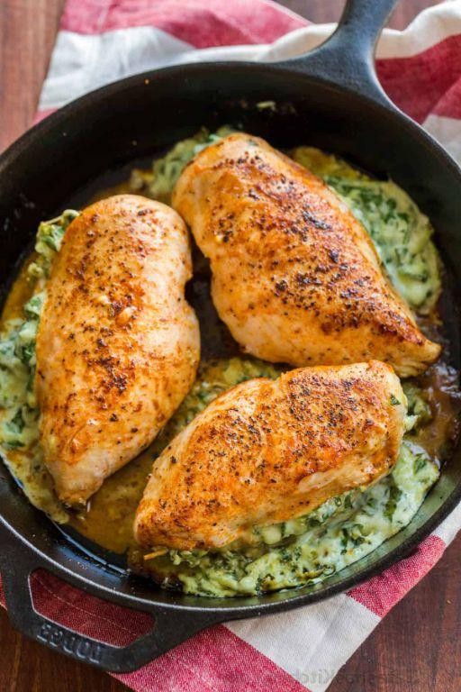 Cheesy Chicken Breast with Spinach