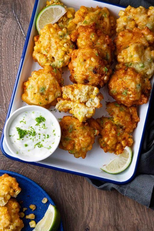 Cheesy Jalapeño Clam Fritters