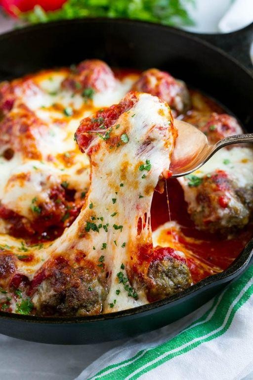 Cheesy Oven Baked Meatballs