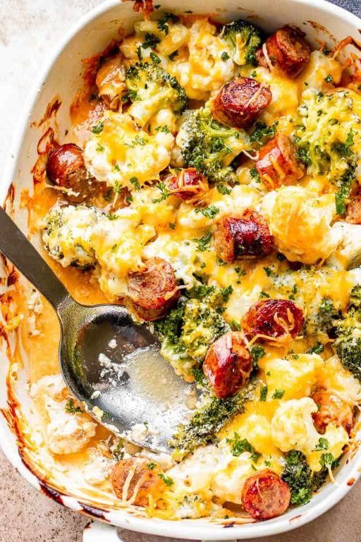 Cheesy Sausage and Broccoli Bake