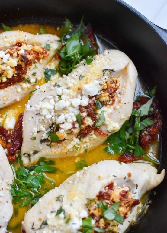 Chicken Breasts Stuffed with Sun-Dried Tomatoes and Goat Cheese