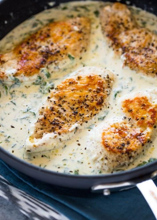 Chicken Breasts with Garlic Parmesan Cream Sauce