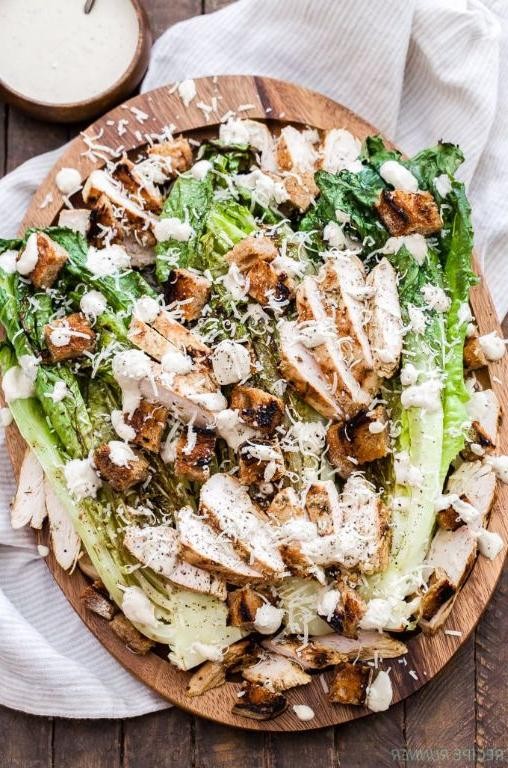 Chicken Caesar Salad with Grilled Pieces