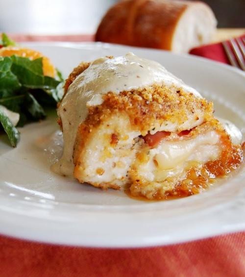 Chicken Cordon Bleu with Champagne Sauce