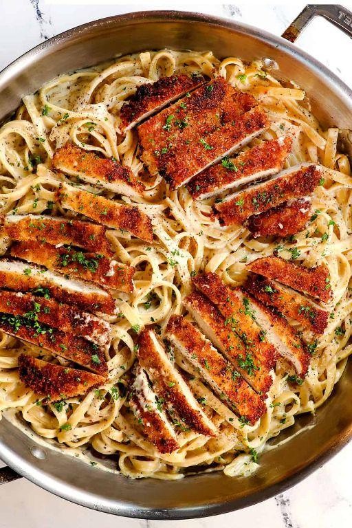 Chicken Parmesan Pasta Alfredo