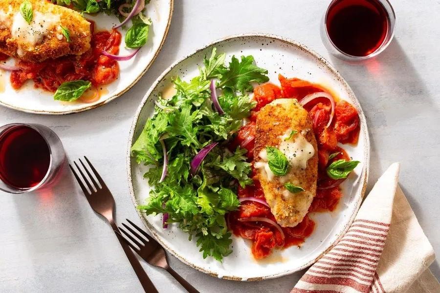 Chicken Parmesan with a Side Salad