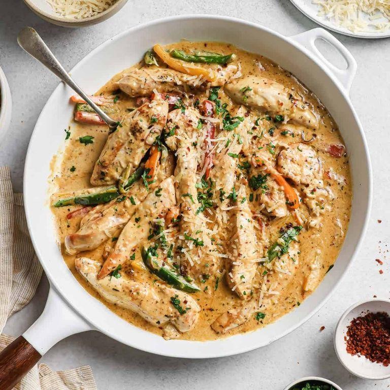 Chicken Scampi with Mushrooms and White Wine