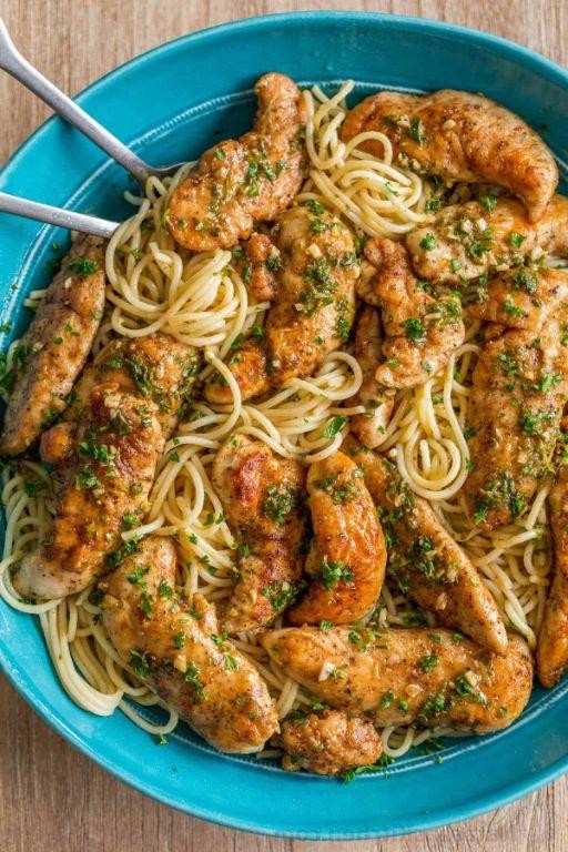 Chicken Scampi with Spinach and Feta
