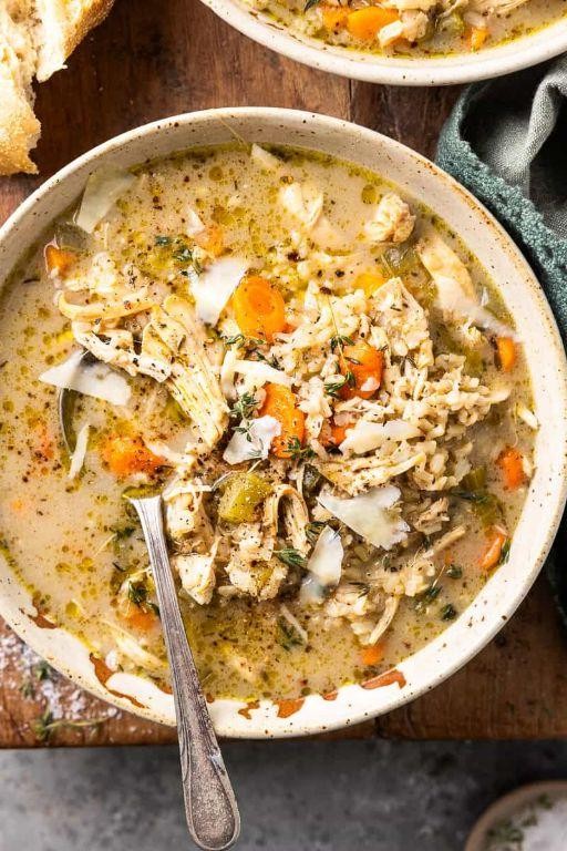 Chicken and Brown Rice High Protein Soup