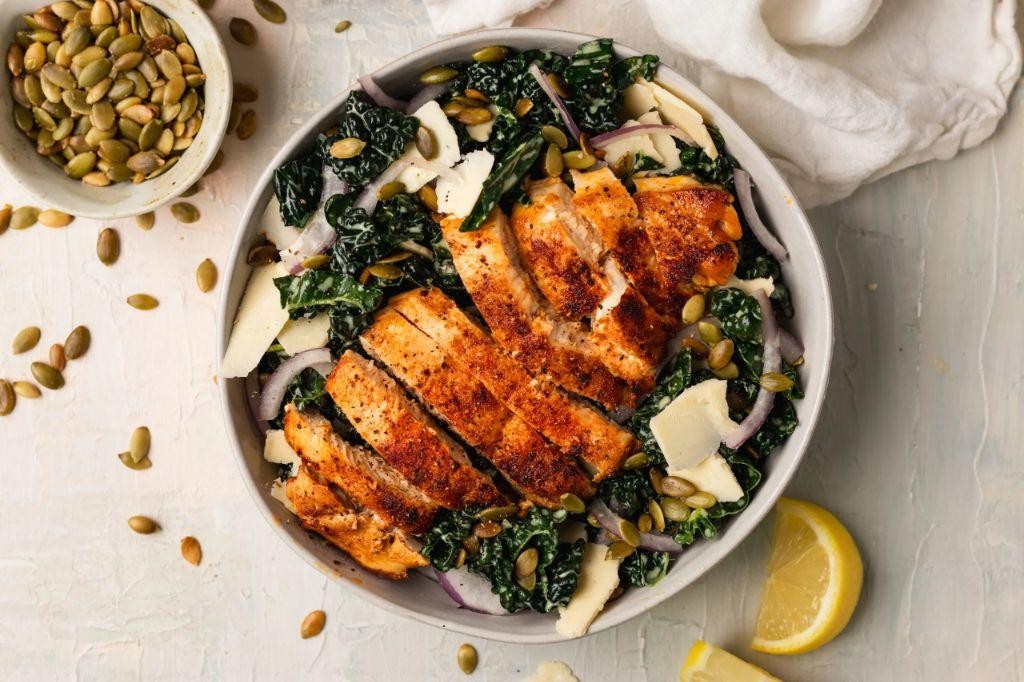 Chicken and Kale Salad with Lemon Vinaigrette