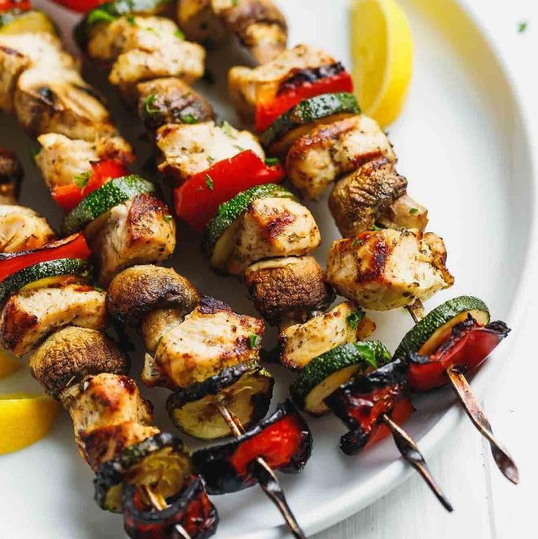 Chicken and Mushroom Kebabs