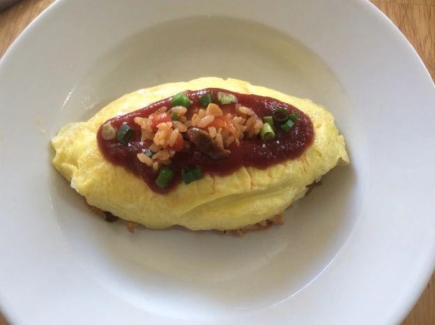 Chicken and Mushroom Omurice