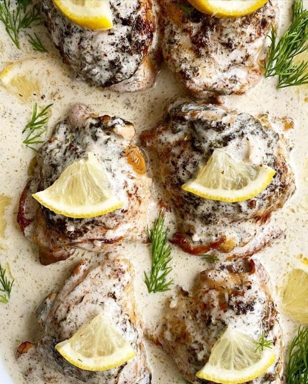 Chicken and Mushrooms with Lemon and Dill Crock Pot Recipe