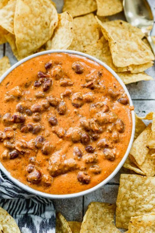 Chili Cheese Dip with Tortilla Chips