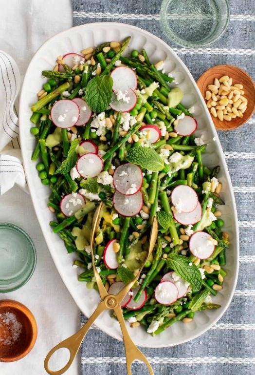 Chilled Asparagus Salad with Feta and Mint