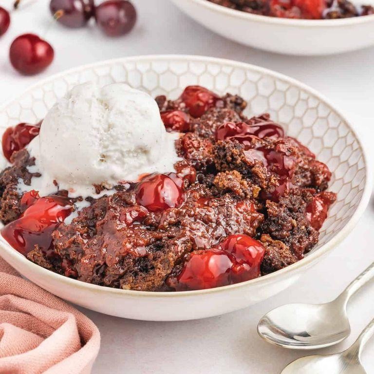 Chocolate Cherry Dump Cake with Marshmallows