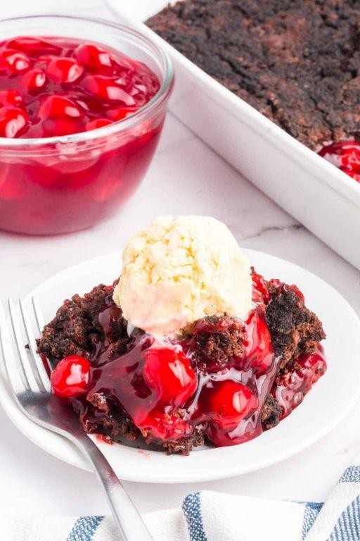 Chocolate Cherry Dump Cake with Oreo Crust