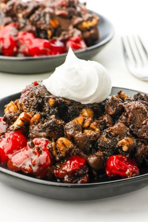 Chocolate Cherry Dump Cake with Pecans