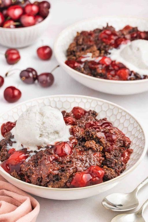 Chocolate Cherry Dump Cake with Raspberry