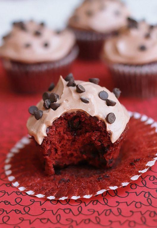 Chocolate Chip Red Velvet Cupcakes