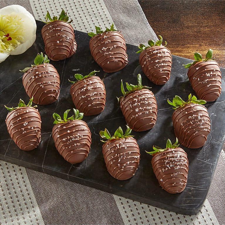Chocolate Covered Strawberries with Drizzled Caramel