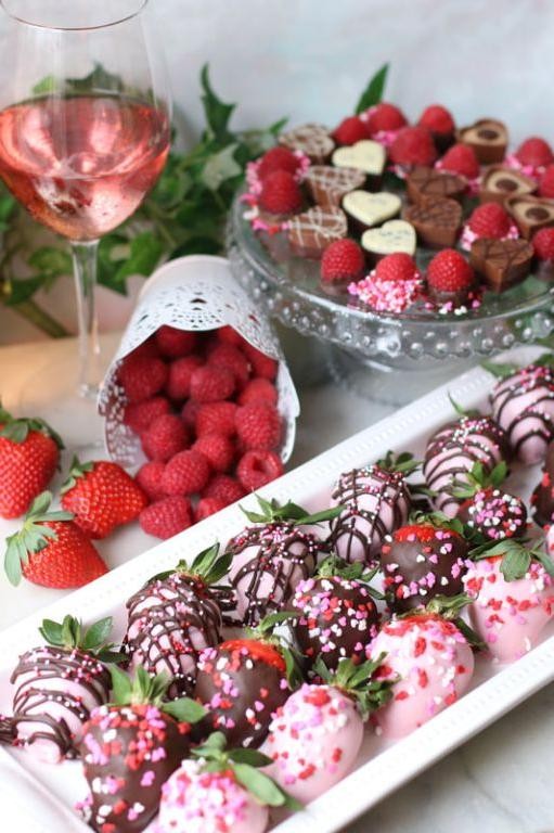 Chocolate Covered Strawberries with Raspberry Drizzle