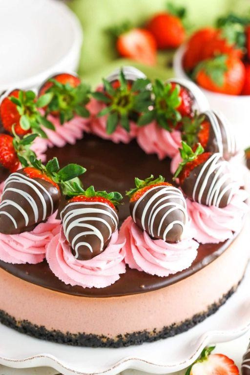 Chocolate Covered Strawberry Cheesecake