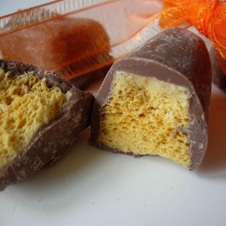 Chocolate Dipped Angel Food Cake Bites