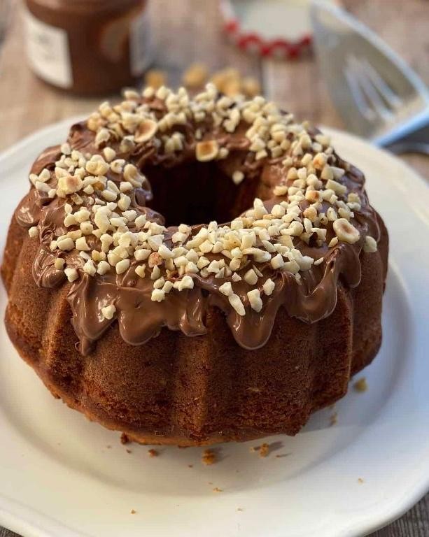 Chocolate Hazelnut Bundt Cake with Creamy Filling