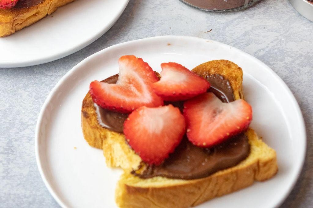 Chocolate Hazelnut and Strawberry French Toast Sandwich