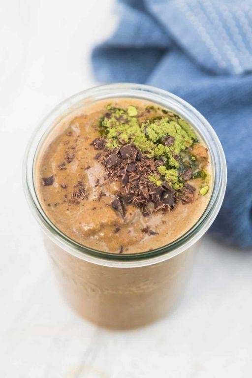 Chocolate Matcha Peanut Butter Smoothie