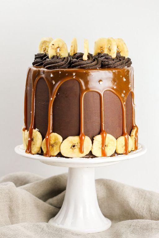 Chocolate Mud Cake with Caramelized Bananas