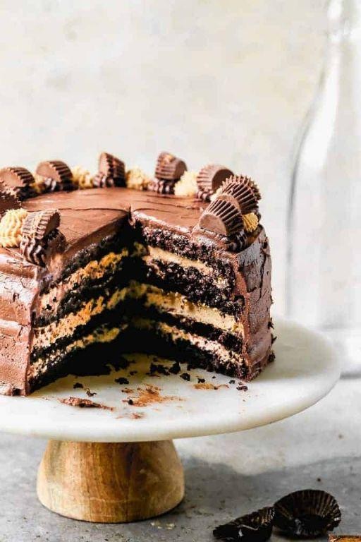 Chocolate Mud Cake with Peanut Butter Frosting