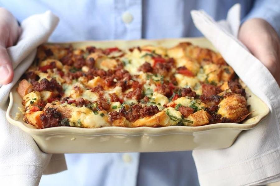 Chorizo and Pepper Jack Strata