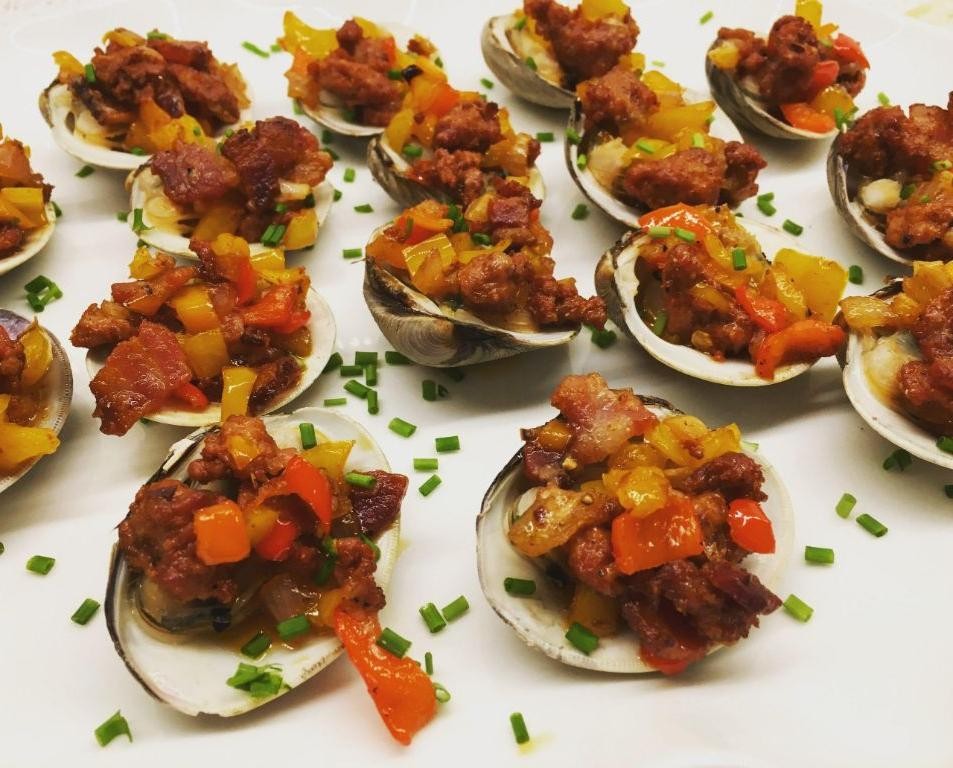 Clams Casino with Chorizo