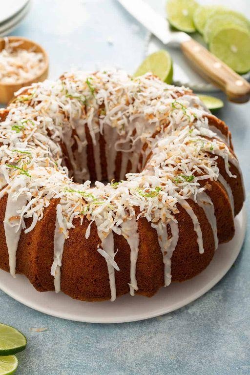 Coconut Lime Bundt Cake with Key Lime Filling