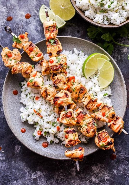 Coconut Milk Chicken Skewers