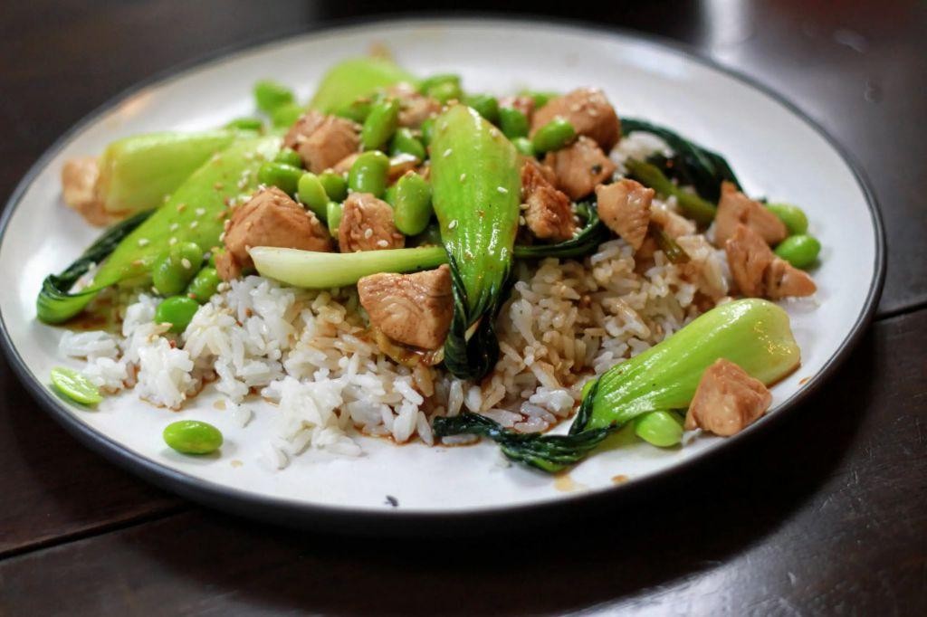 Coconut Rice and Edamame Stir Fry