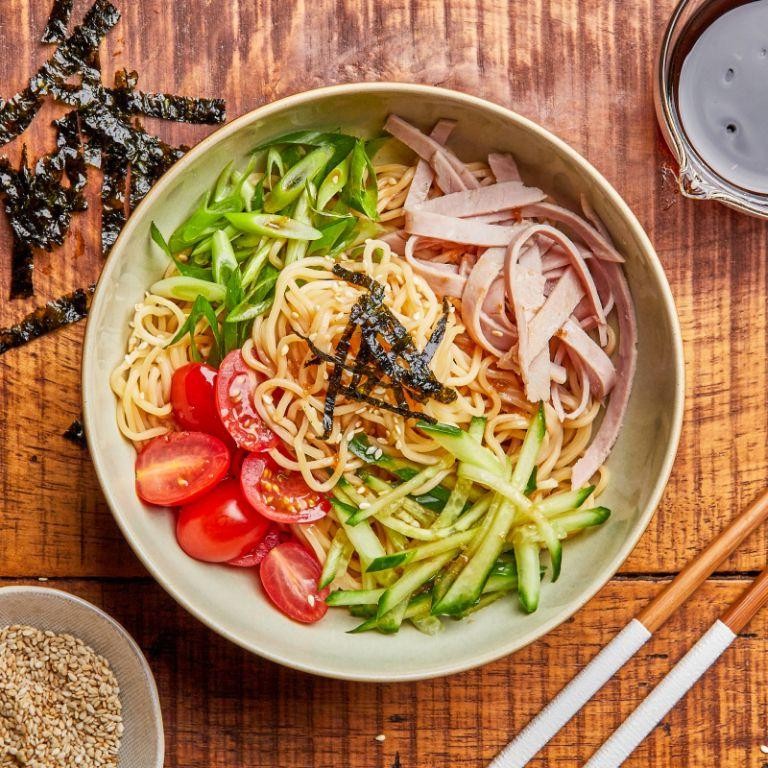 Cold Ramen Salad with Sesame Dressing